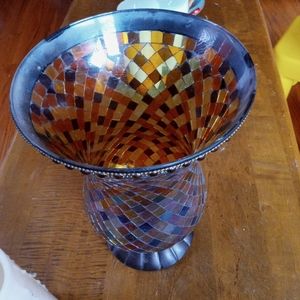 PartyLite !Mosaic hurricane candle holder